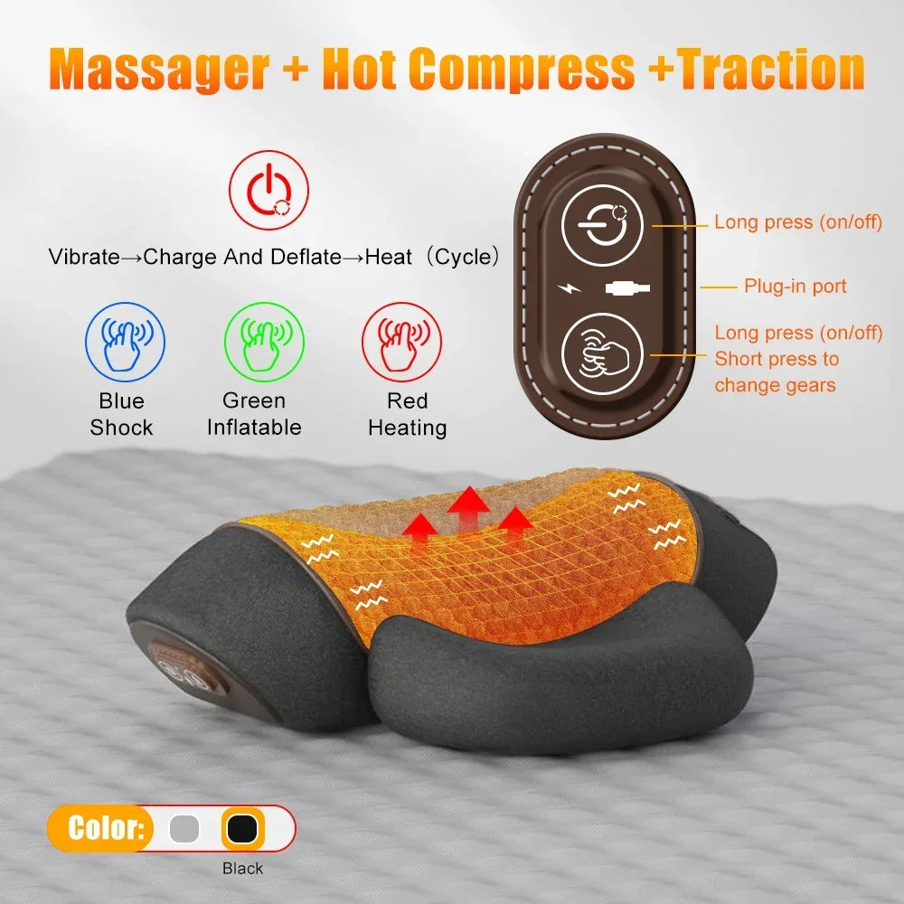 3-in-1 Neck Massager & Cervical Traction Pillow